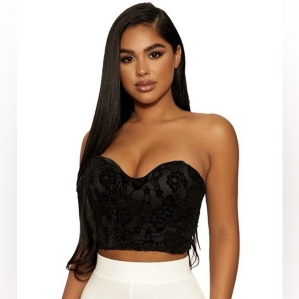 NEW Naked Wardrobe Black Lace Bustier Corset Top, Sizes XS & S - Picture 3 of 12